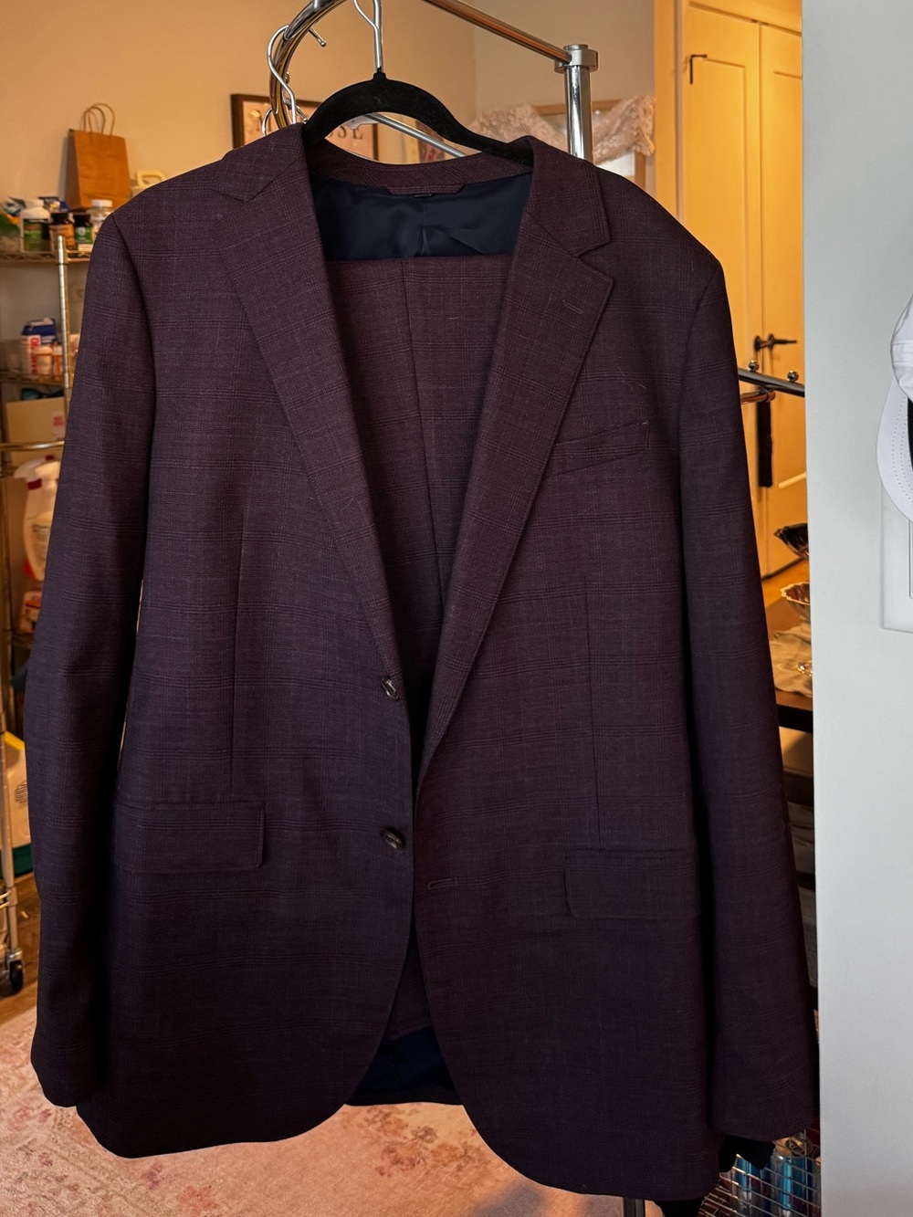 Bonobos Men's Plum Purple Blazer and Dress Pant Suit Set